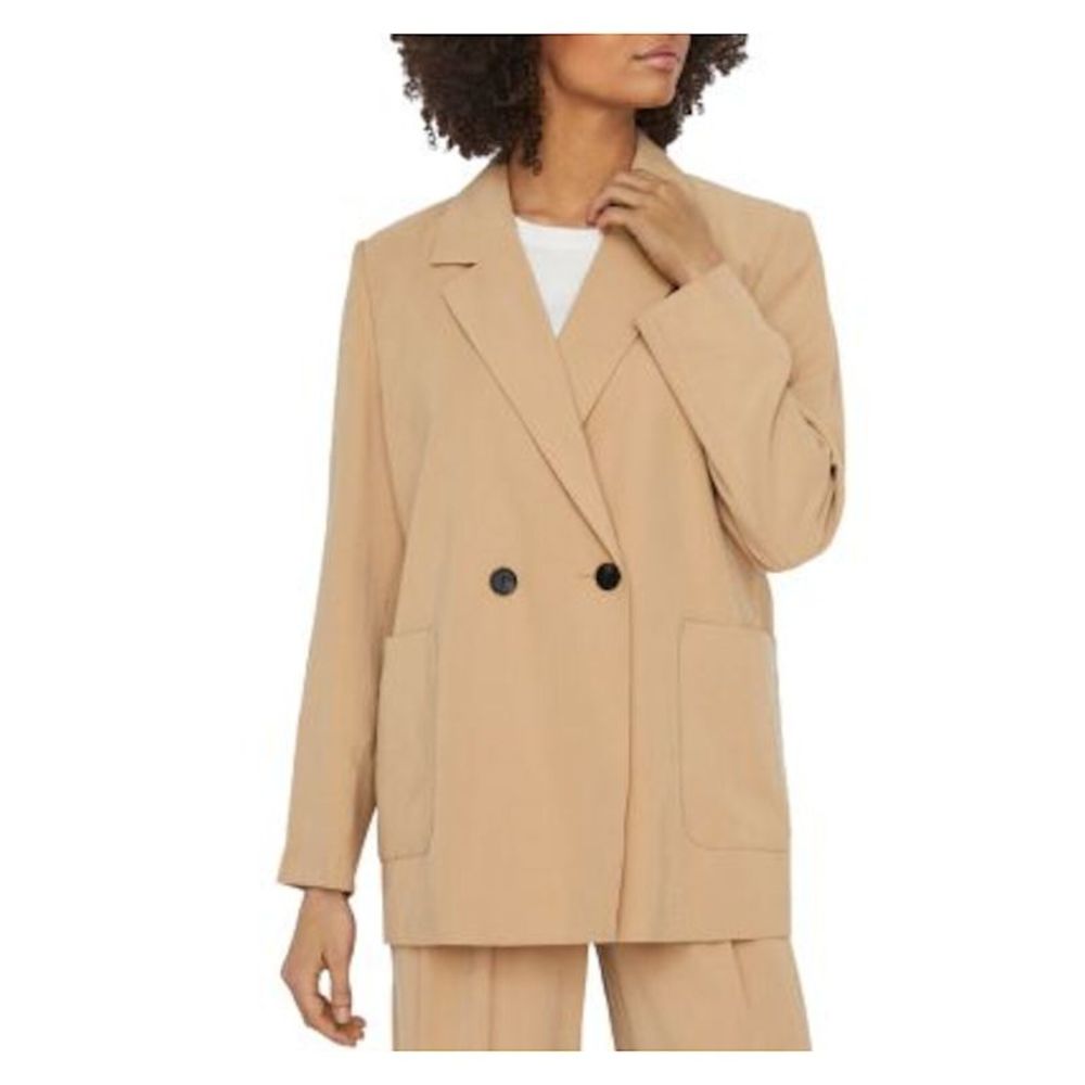 VERO MODA Womens Beige Wear To Work Blazer Jacket 8